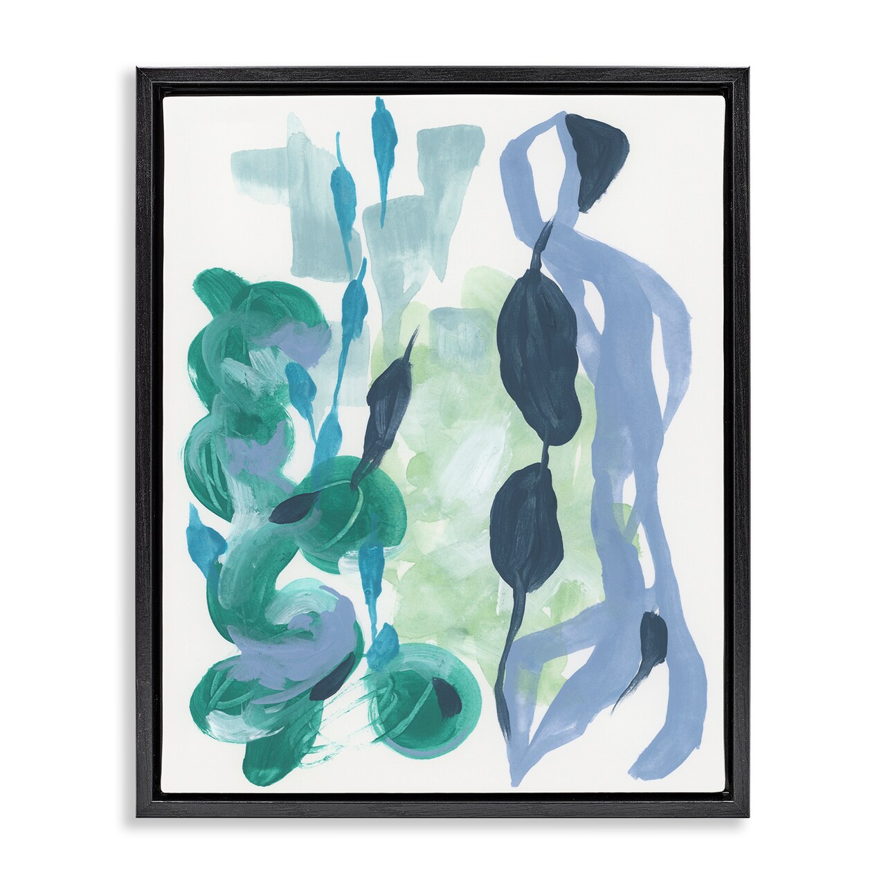 Stupell Industries Vegetative Paint Shapes Framed Floater Canvas Wall Art Design by June Erica Vess